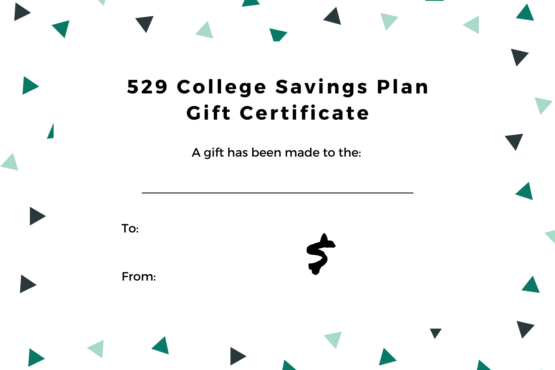 529 Gift Certificate Template